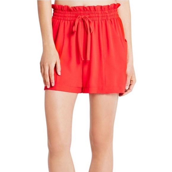 BCBGeneration Bright Coral Casual Drawstring Shorts. Size Large. - Picture 1 of 10